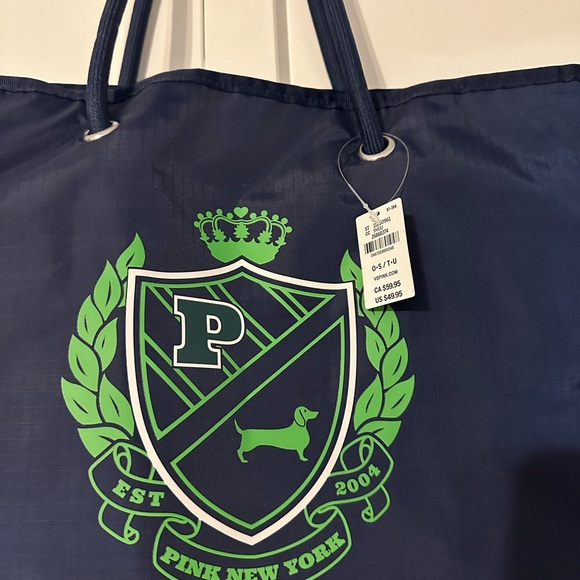 NWT Victoria’s Secret Reversible Stripe Nylon Tote Bag - Picture 3 of 4